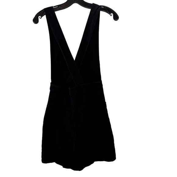 Forever 21 Black Skirt Jumper Mini Dress size S Button Front Pockets Grunge - Picture 2 of 6